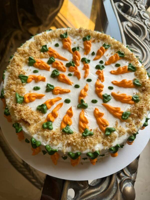 Carrot & walnut Creamy  Cake